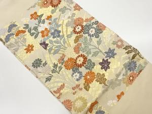 唐織菊に桔梗・紅葉・萩模様織出し名古屋帯